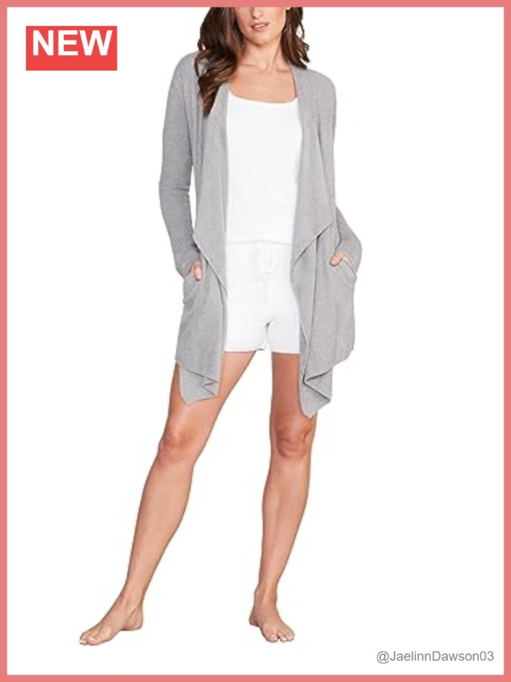 CozyChic Lite Island Wrap Cardigan Soft Lightweight Knit with Pockets